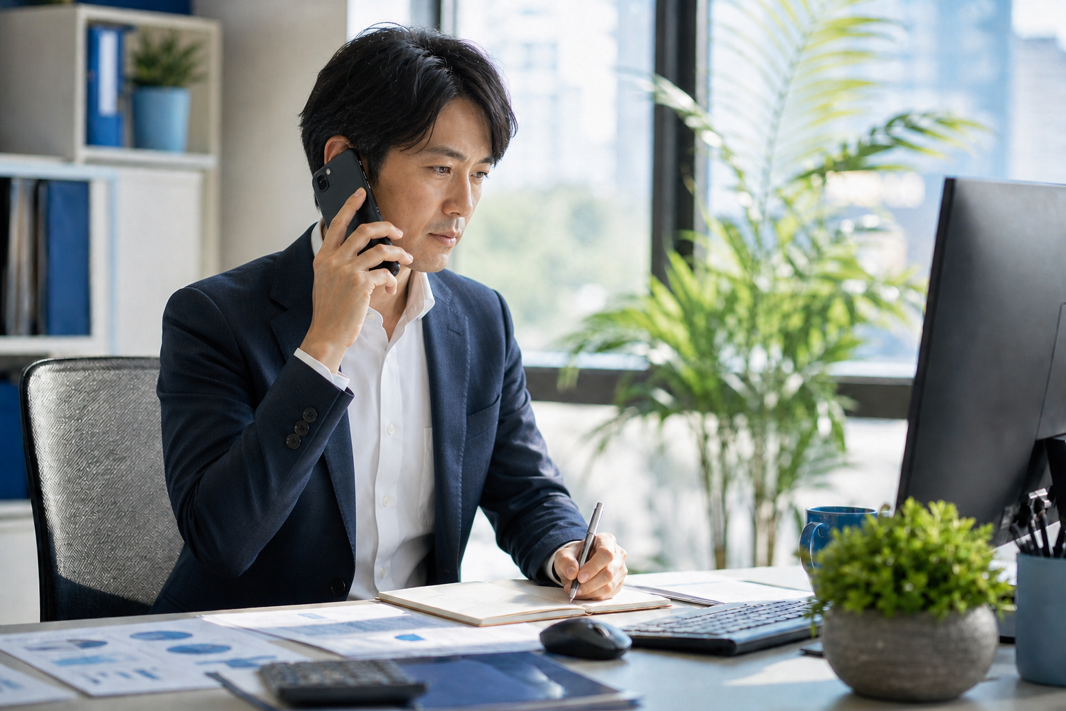 Japanese Business Owner in Bright Office-1
